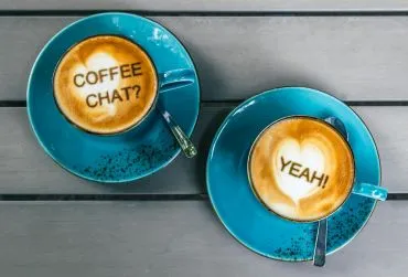 Two cups ready for a coffee conversation